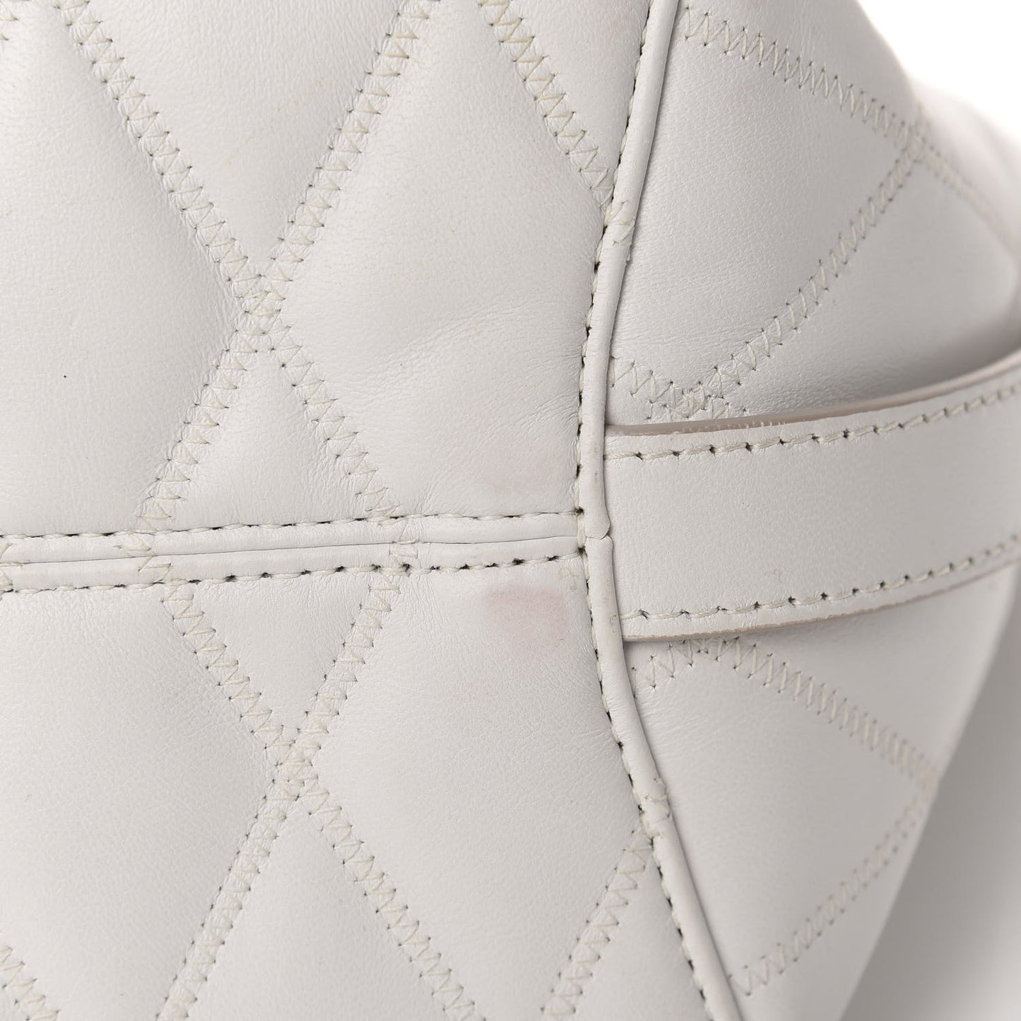 Lambskin Quilted Mini GV Bucket Bag White