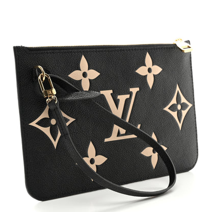 Louis Vuitton Empreinte Monogram Giant Neverfull MM Pochette Black Beige 3 of 7