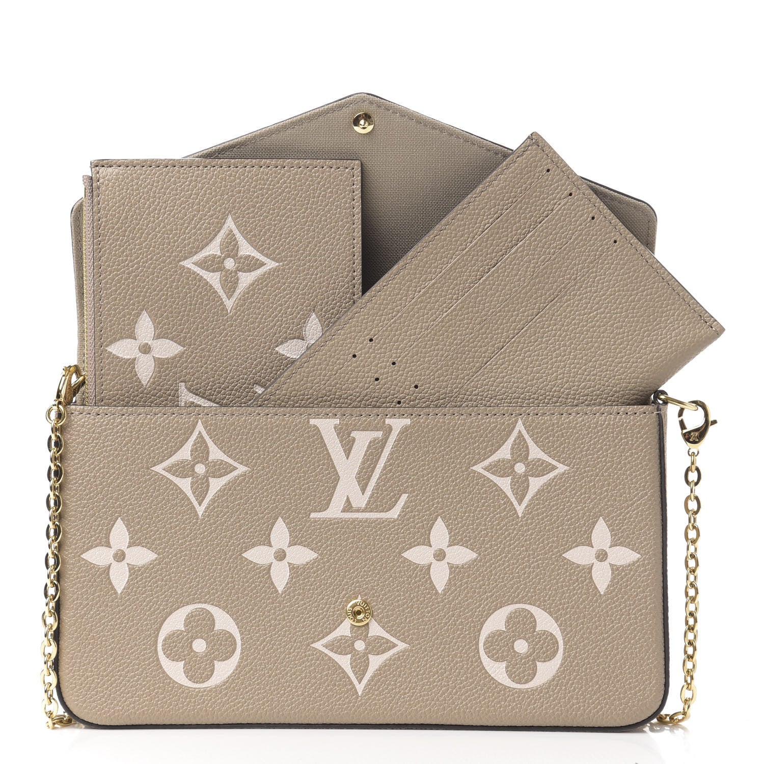 Louis Vuitton Empreinte Monogram Giant Felicie Pochette Tourterelle Creme 7 of 10