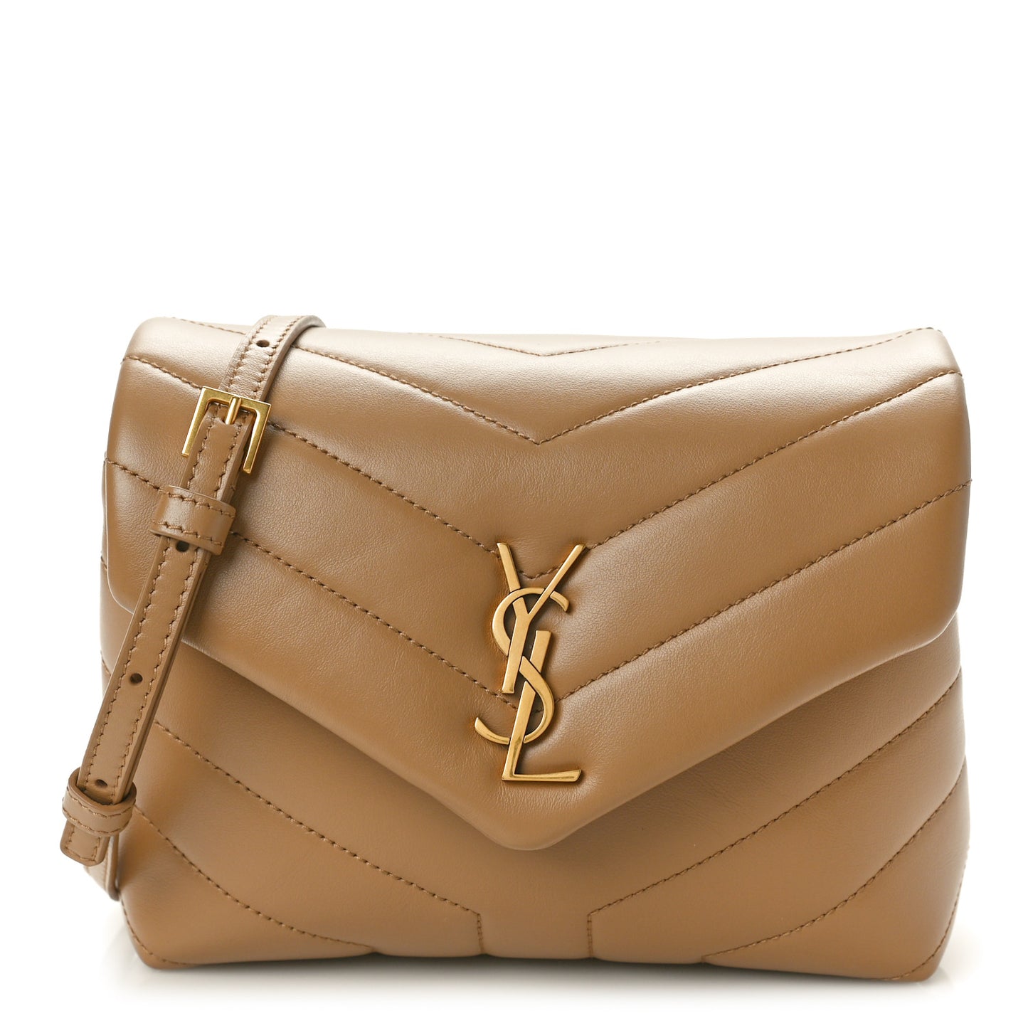 Calfskin Y Quilted Monogram Toy Loulou Crossbody Bag Natural Tan