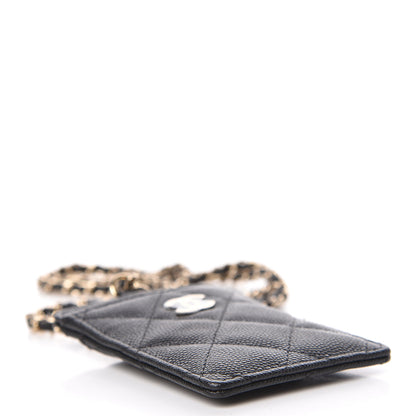 Chanel Caviar Quilted Card Holder On Chain Black 4 of 9