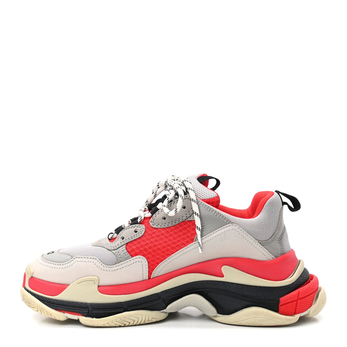 Fabric Mesh Mens Triple S Sneakers 42 Red Grey White