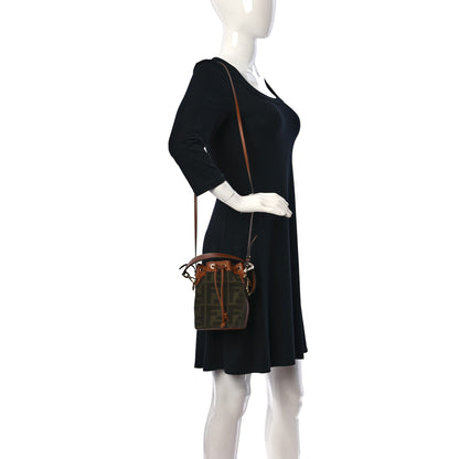 Fendi Canvas Vitello King F is Fendi FF Embroidered Mini Mon Tresor Bucket Bag Amazzonia Cuoio 3 of 12