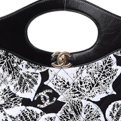 Chanel Patent Calfskin Canvas Printed Medium 31 Shopping Bag Black 10 of 10
