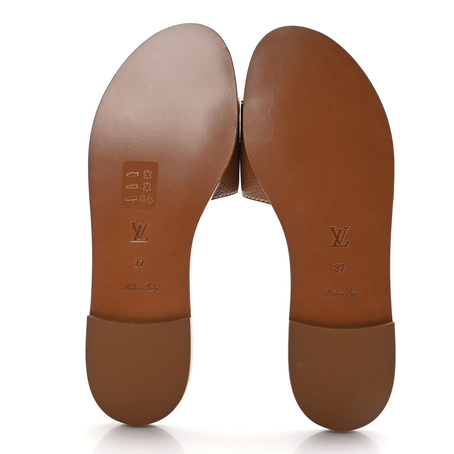 Calfskin Lock It Flat Mule 37 Cognac