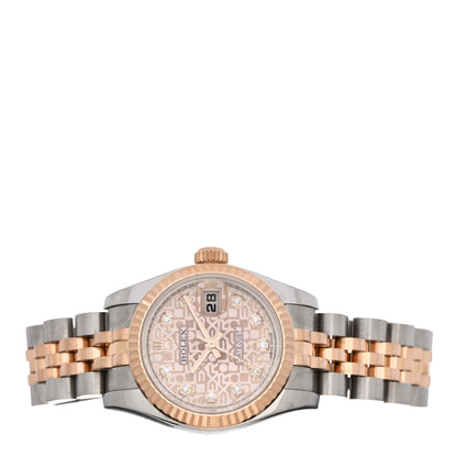 Rolex Stainless Steel 18K Everose Gold Diamond 26mm Oyster Perpetual Datejust Watch Pink Jubilee 179171 2 of 4