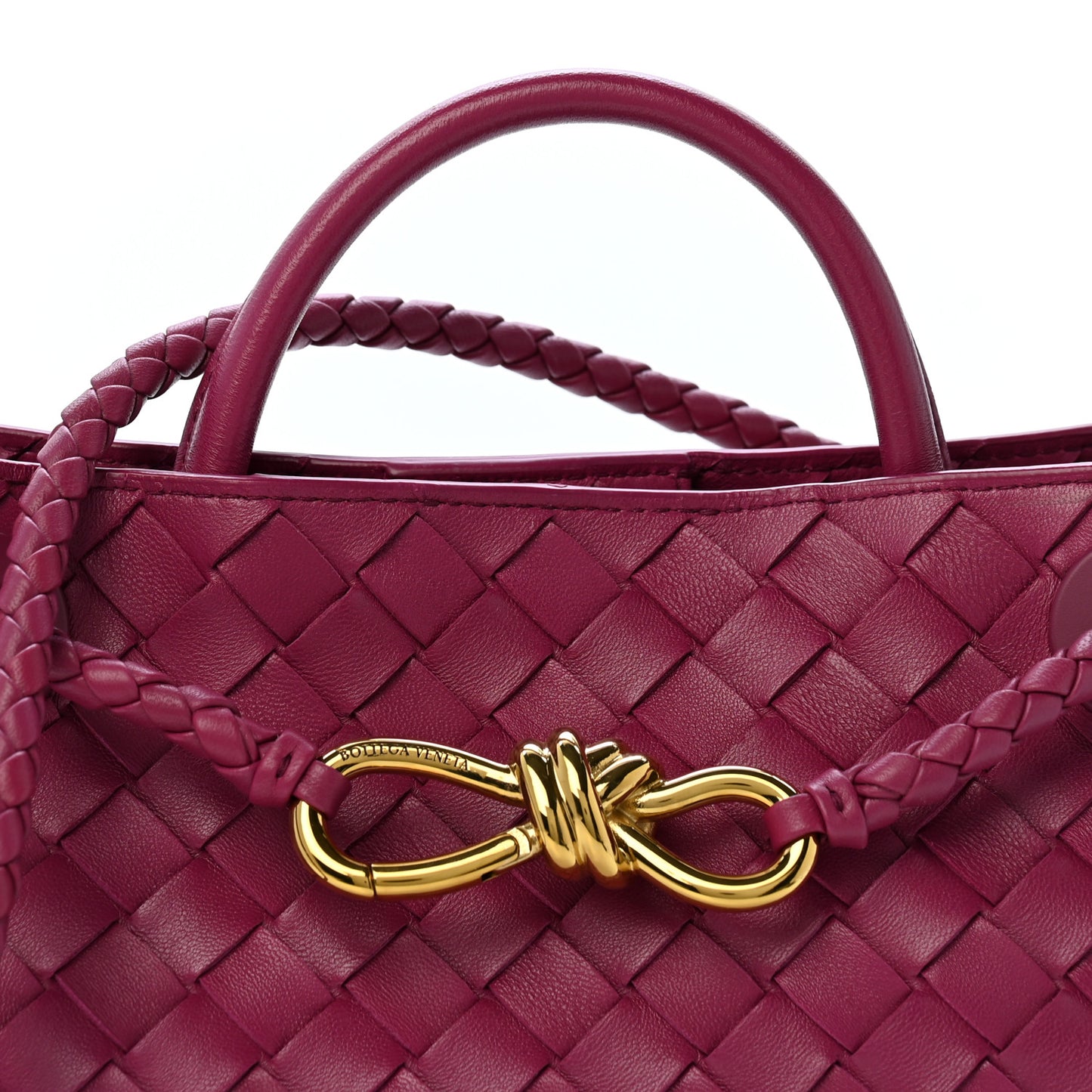 Nappa Intrecciato Small Andiamo Shoulder Bag Cinnabar