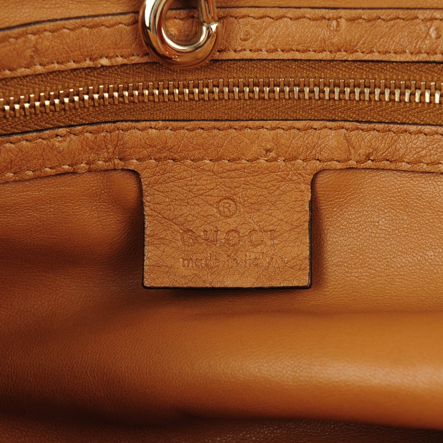 Ostrich Medium Madison Tote Camel