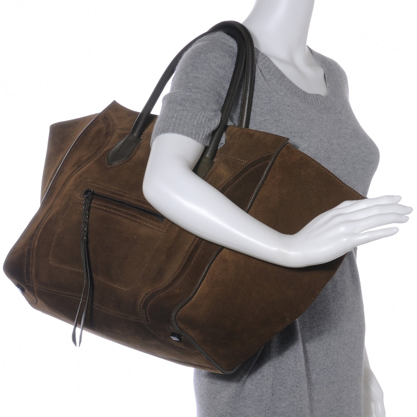 Suede Large Phantom Luggage Olive