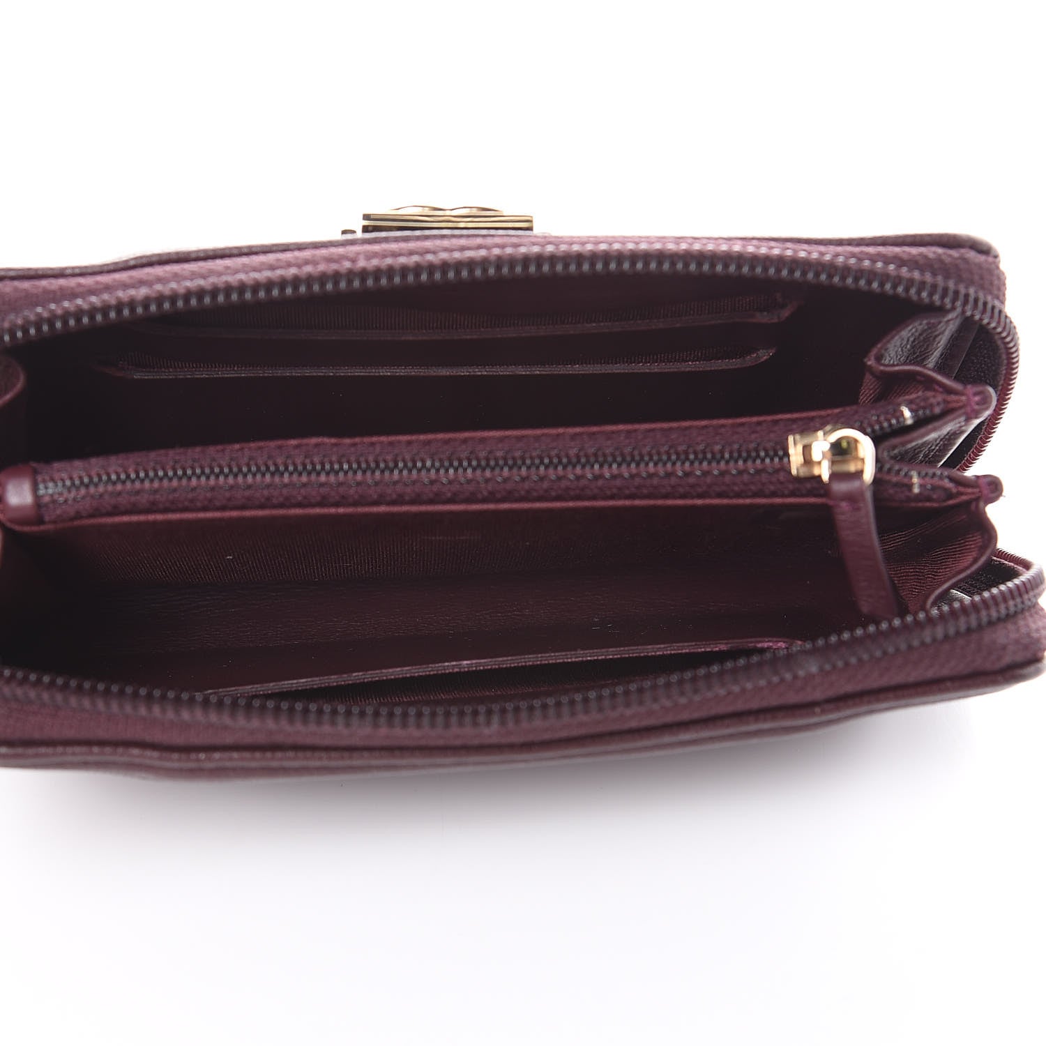 Chanel Caviar Quilted Small Boy Zip Around Wallet Dark Purple 5 of 15