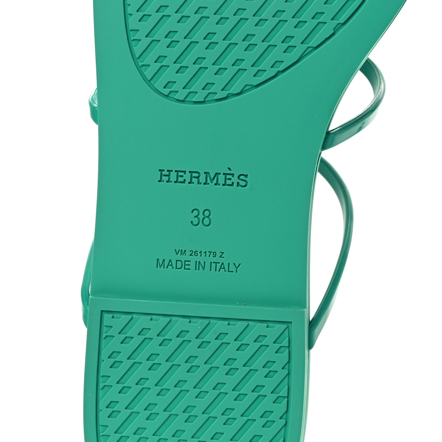 Hermes Rubber Womens Mykonos Sandals 38 Vert Tourmaline 8 of 11
