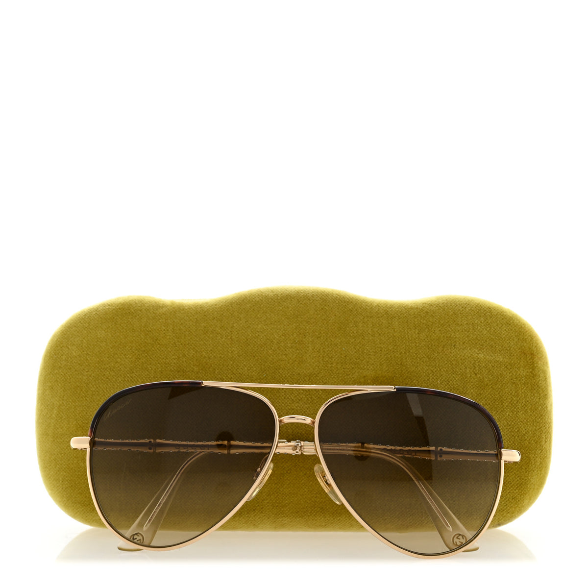 Gucci Crystal Bamboo Aviator Sunglasses GG4276/N/S Gold 10 of 10