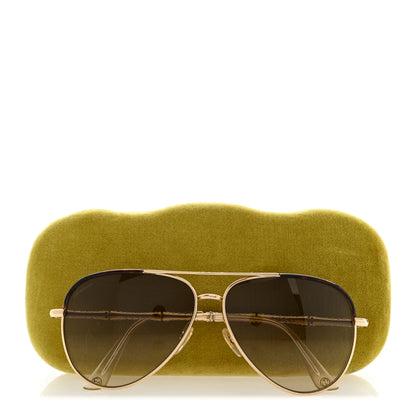 Gucci Crystal Bamboo Aviator Sunglasses GG4276/N/S Gold 10 of 10