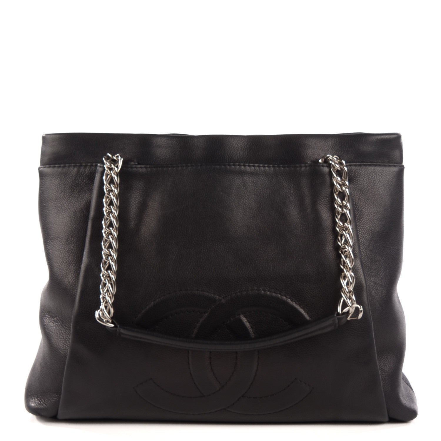 Chanel Caviar Large CC Tuck Tote Black 1 of 7