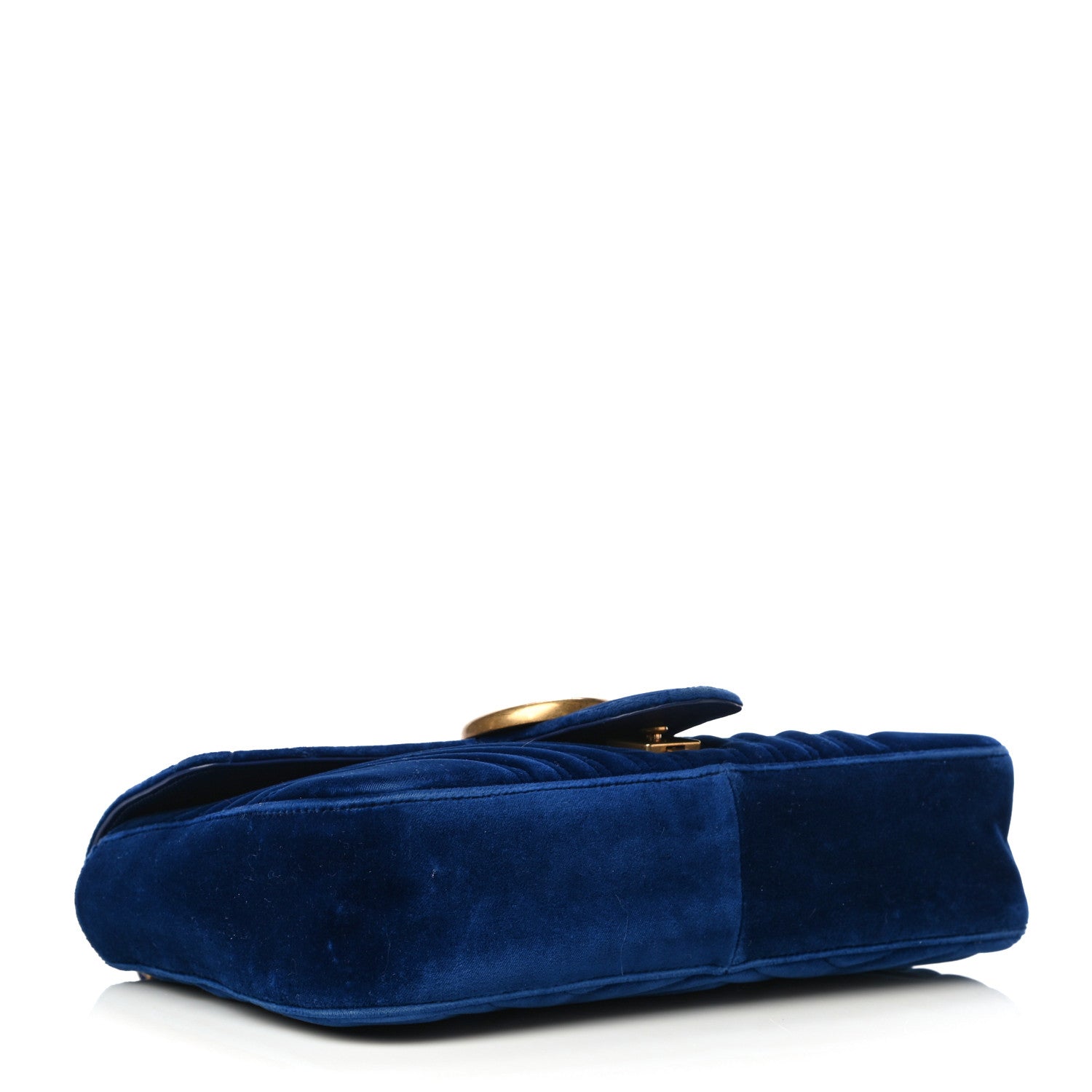 Gucci Velvet Matelasse Medium GG Marmont Shoulder Bag Cobalt Blue 4 of 9