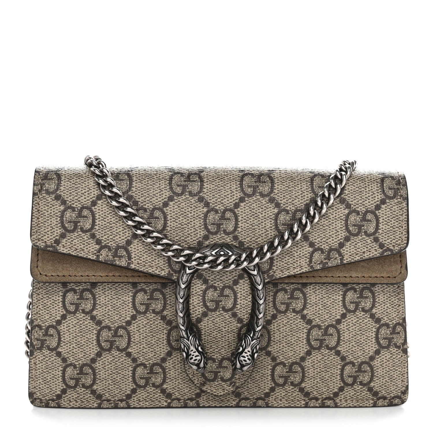 Gucci GG Supreme Monogram Super Mini Dionysus Shoulder Bag Taupe 1 of 10