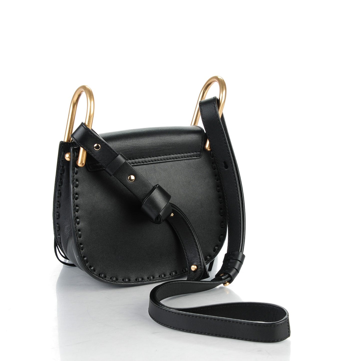 Calfskin Mini Hudson Fringe Shoulder Bag Black