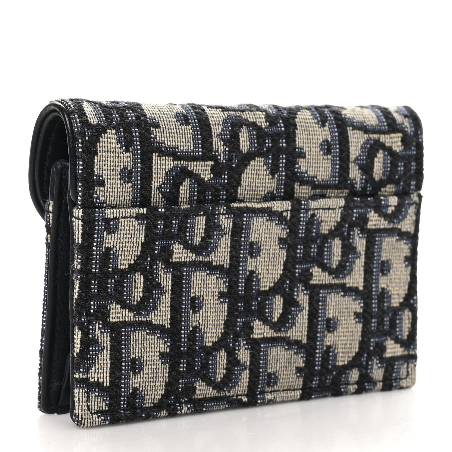Christian Dior Oblique Saddle Card Holder Blue 3 of 9