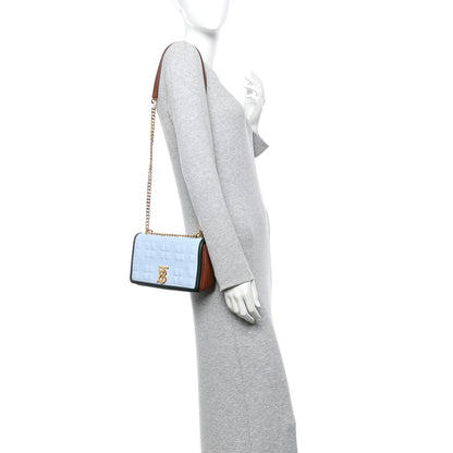 Burberry Lambskin Quilted Small Lola Bag Pale Blue Green Brown 2 of 10