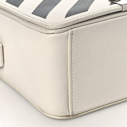 Off-White Saffiano Striped Mini Diag Binder Clip Bag White Black 6 of 11