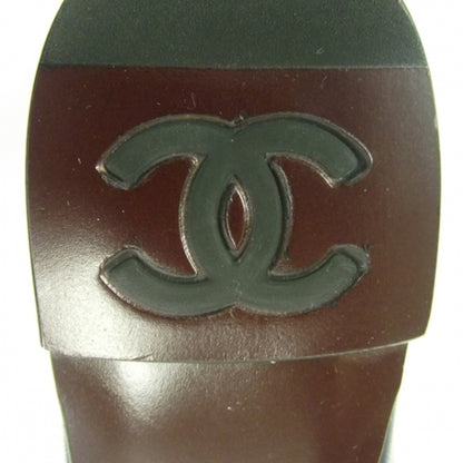 Chanel Leather Logo Chain Ballet Flats 40 Navy 9 of 10