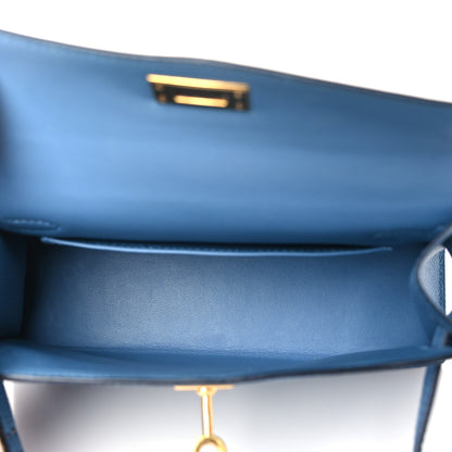 Hermes Epsom Mini Kelly Sellier 20 Bleu Azur 5 of 11