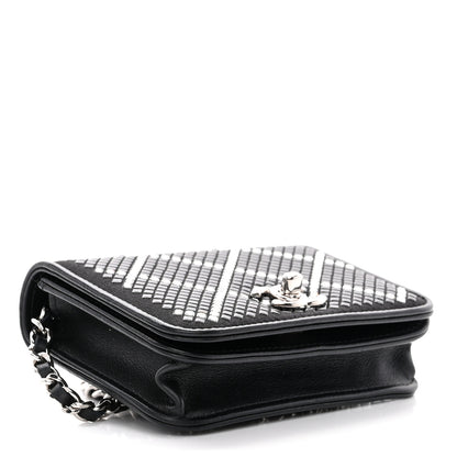 Chanel Lambskin Crystal Quilted Mini Chain Belt Bag Black 5 of 11