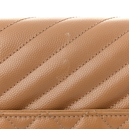 Saint Laurent Grain De Poudre Textured Mixed Matelasse Triquilt Large Monogram Satchel Cork 13 of 13
