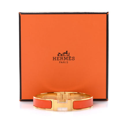 Hermes Matte Enamel Narrow Clic Clac HH Bracelet T4 Orange 7 of 7