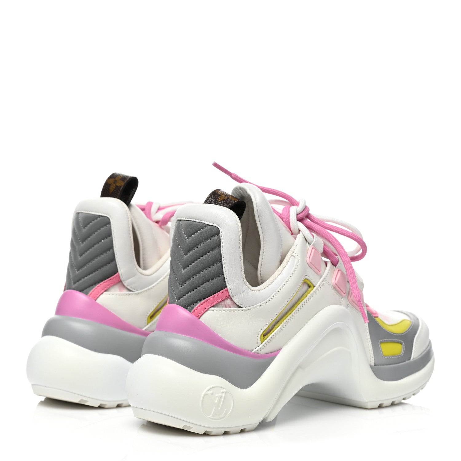 Louis Vuitton Calfskin Nylon LV Pop Archlight Sneaker 35 Pink Yellow 5 of 10
