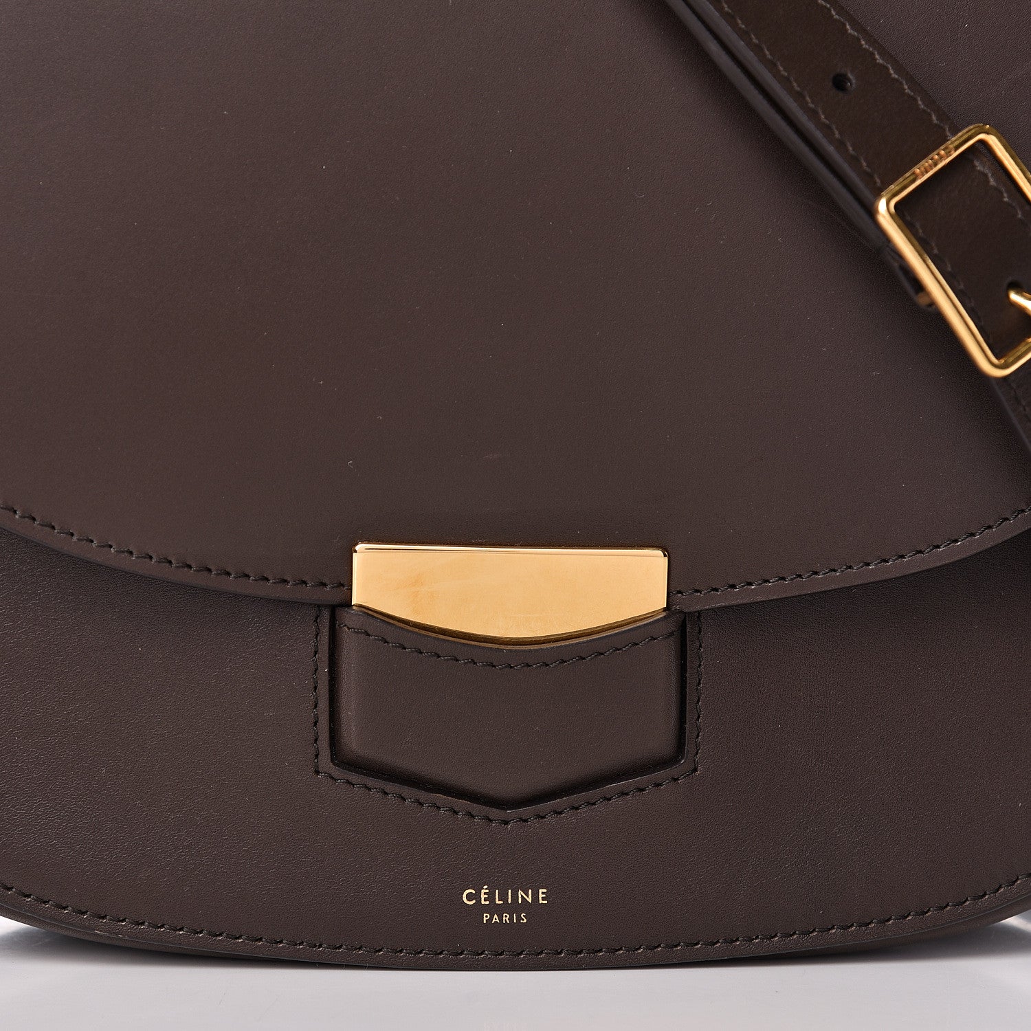 Celine Supersoft Calfskin Medium Trotteur Wood 9 of 18