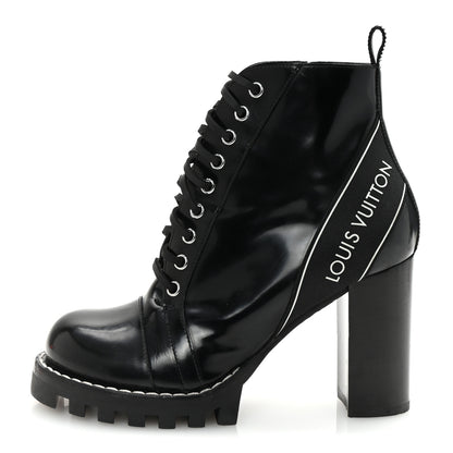 Louis Vuitton Glazed Calfskin Star Trail Ankle Boots 39 Black 1 of 8