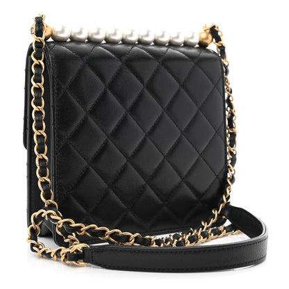 Chanel Goatskin Quilted Chic Pearls Flap Black 3 of 11