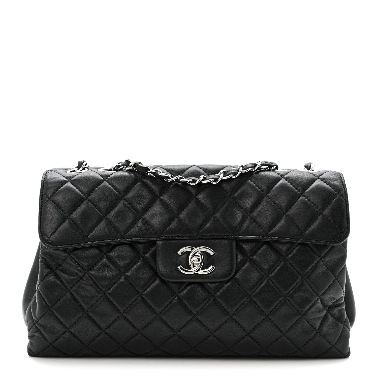 Chanel Lambskin Quilted Jumbo Chanel by 4 Flap Black 1 of 16