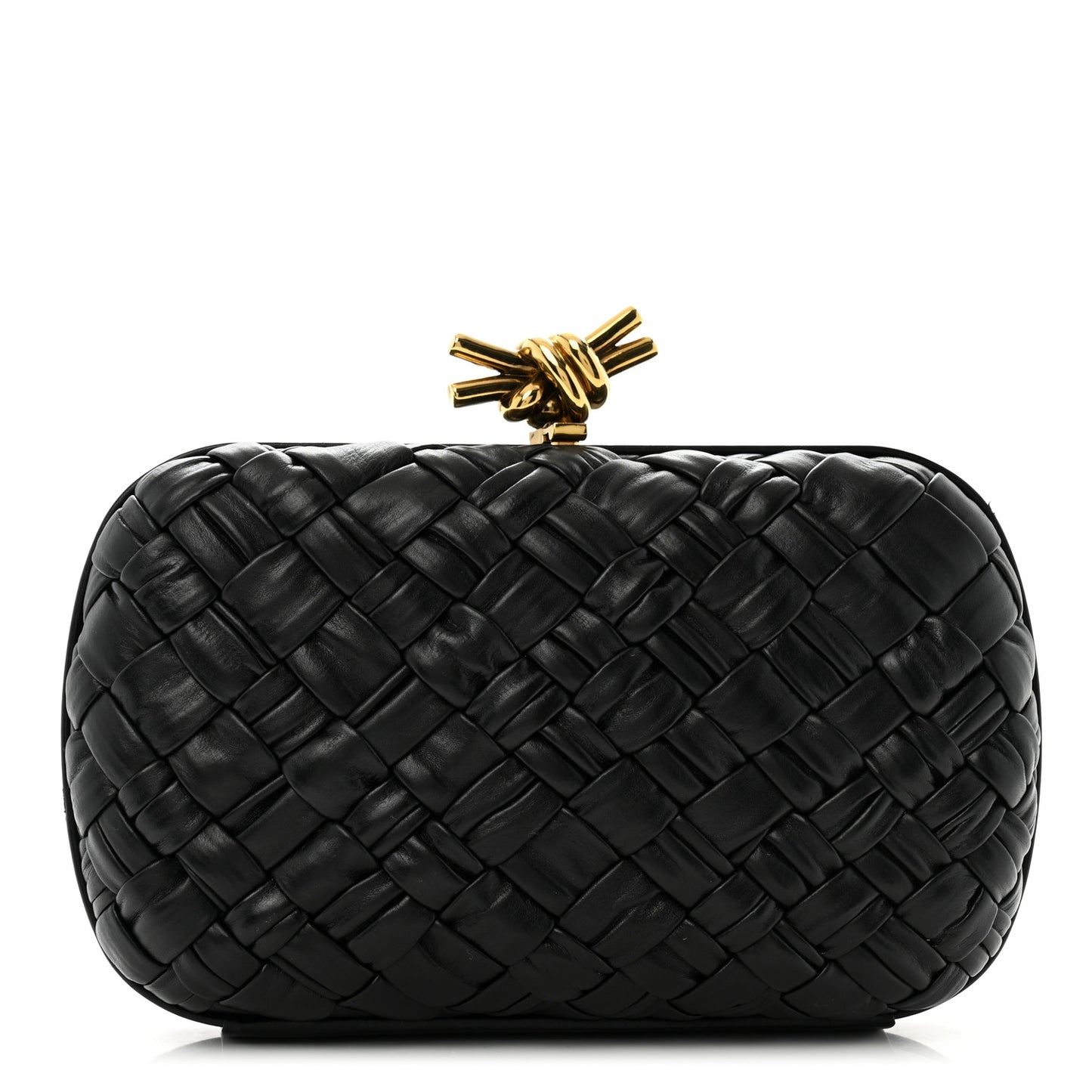 Nappa Intrecciato Knot Clutch Black