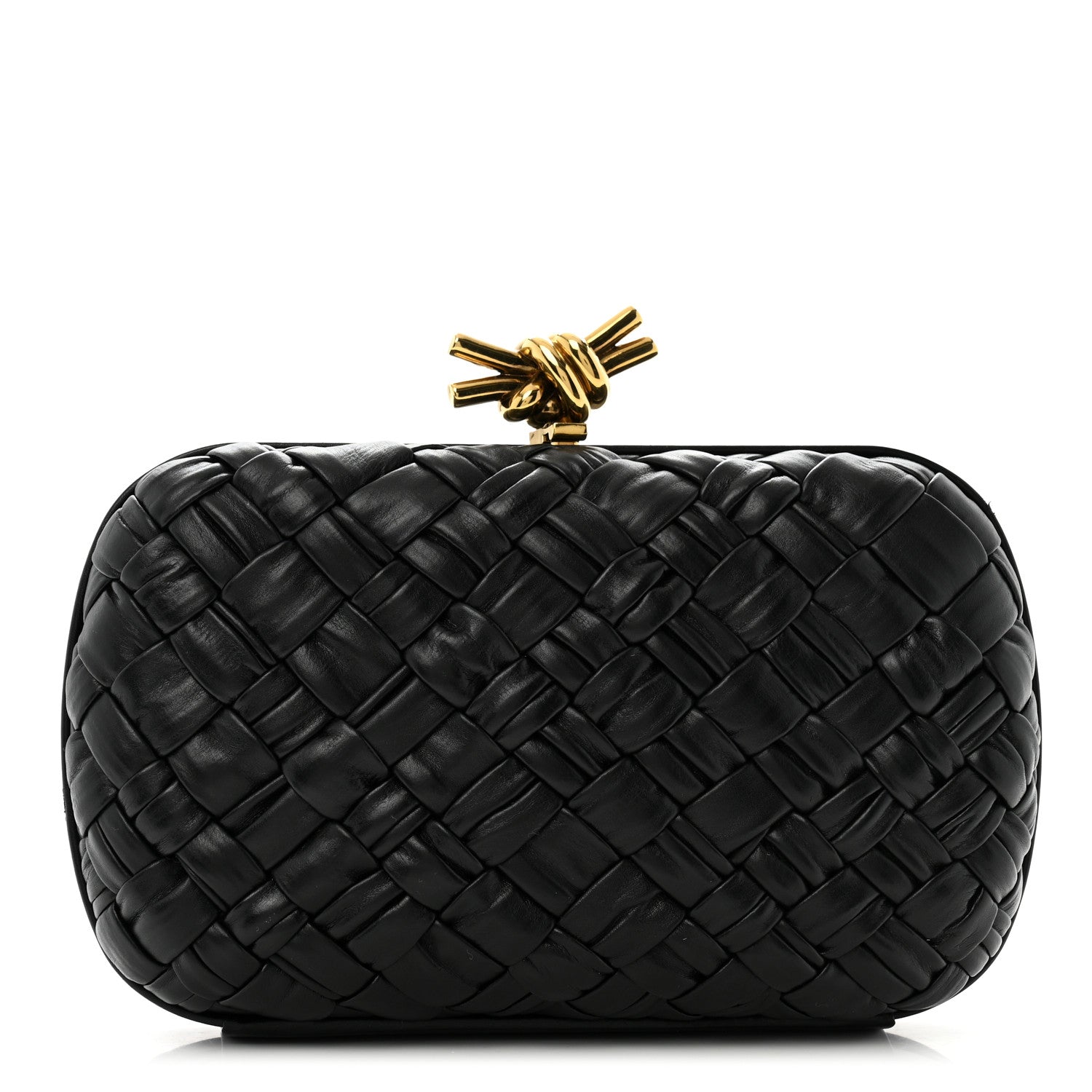 Bottega Veneta Nappa Intrecciato Knot Clutch Black 1 of 8
