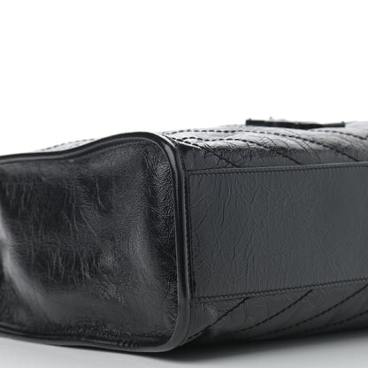 Saint Laurent Crinkled Calfskin Matelasse Monogram Medium Niki Shopper Tote Black 9 of 11