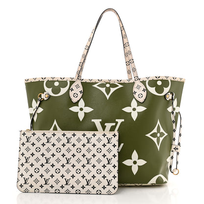 Louis Vuitton Monogram Giant Neverfull MM Kaki 3 of 14