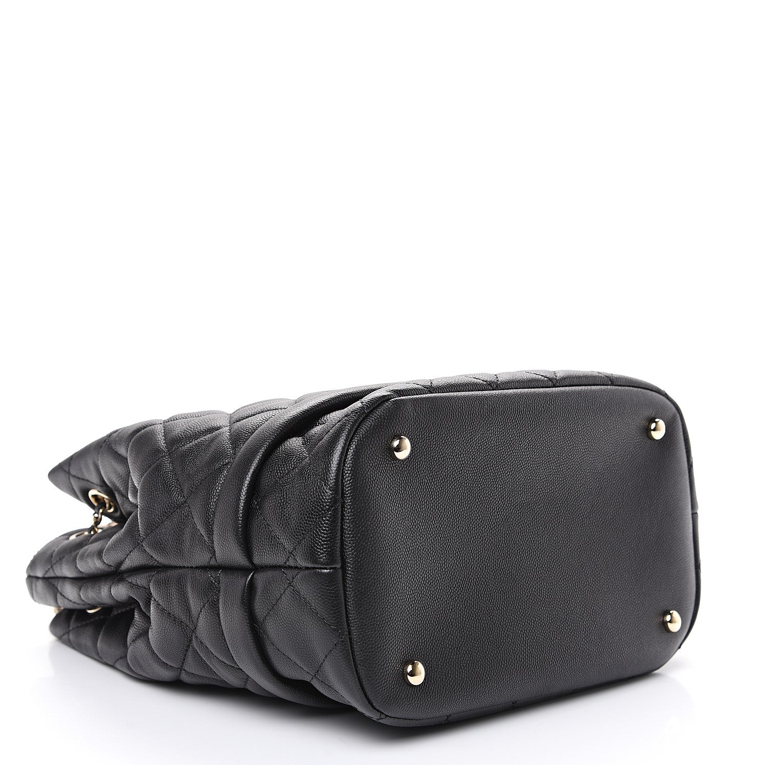 Chanel Caviar Quilted Large Rolled Up Bucket Drawstring Bag Black 3 of 9