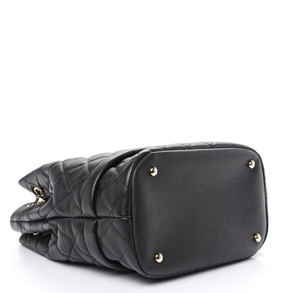 Chanel Caviar Quilted Large Rolled Up Bucket Drawstring Bag Black 3 of 9