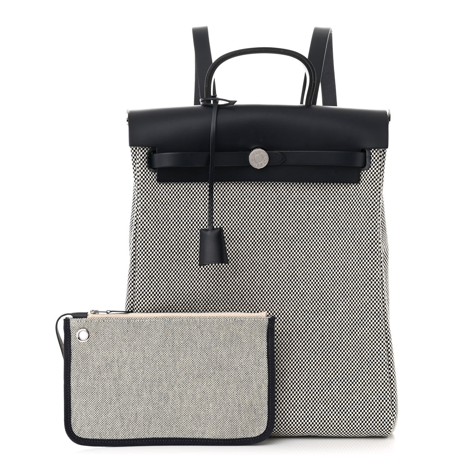 Hermes Criss Viking Vache Hunter Herbag a Dos Zip Retourne Backpack Ecru Bleu Indigo 3 of 14
