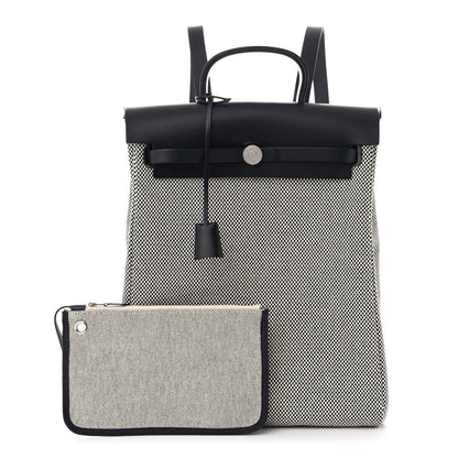 Hermes Criss Viking Vache Hunter Herbag a Dos Zip Retourne Backpack Ecru Bleu Indigo 3 of 14