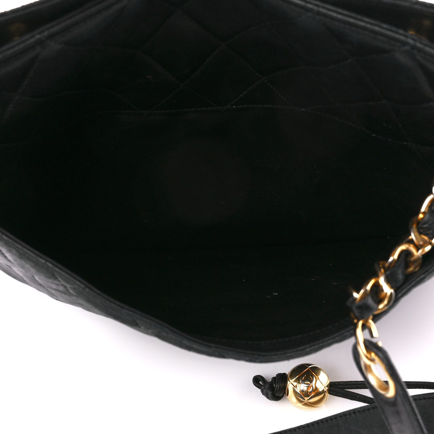 Lambskin Quilted Shoulder Bag Black