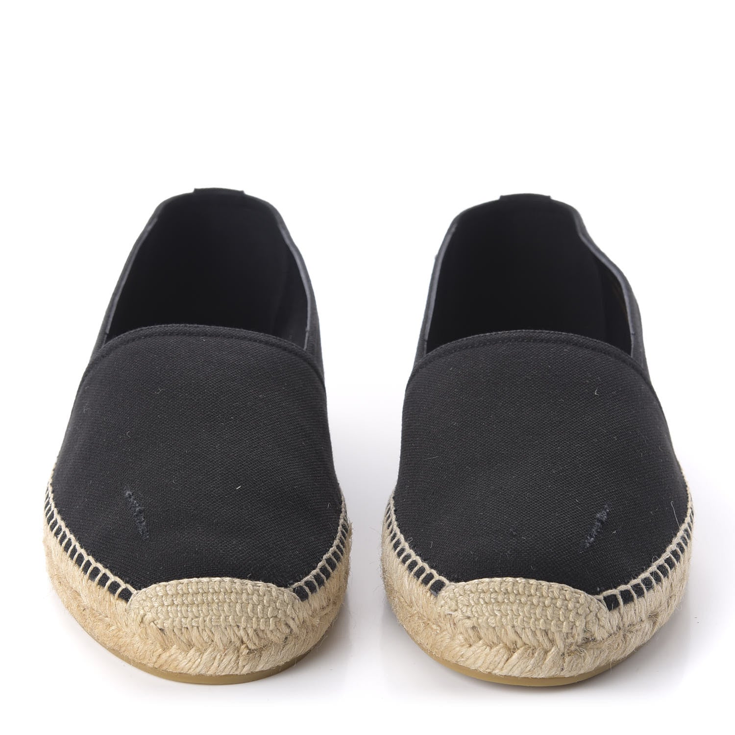 Saint Laurent Canvas Elba Logo Embroidered Espadrilles 43 Black 2 of 9