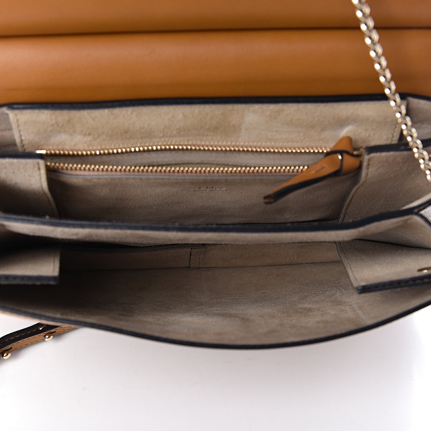 Suede Calfskin Medium Faye Shoulder Bag Mustard Brown