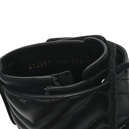 Gucci Flores Calfskin Nappa Matelasse GG 40mm Ankle Boots 36.5 Black 8 of 9
