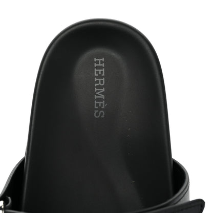 Hermes Calfskin Womens Chypre Sandals 39 Black 7 of 8