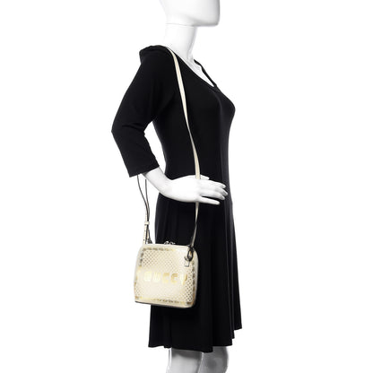 Gucci X SEGA Calfskin GUCCY Stars Mini Dome Shoulder Bag Mystic White Gold 2 of 9