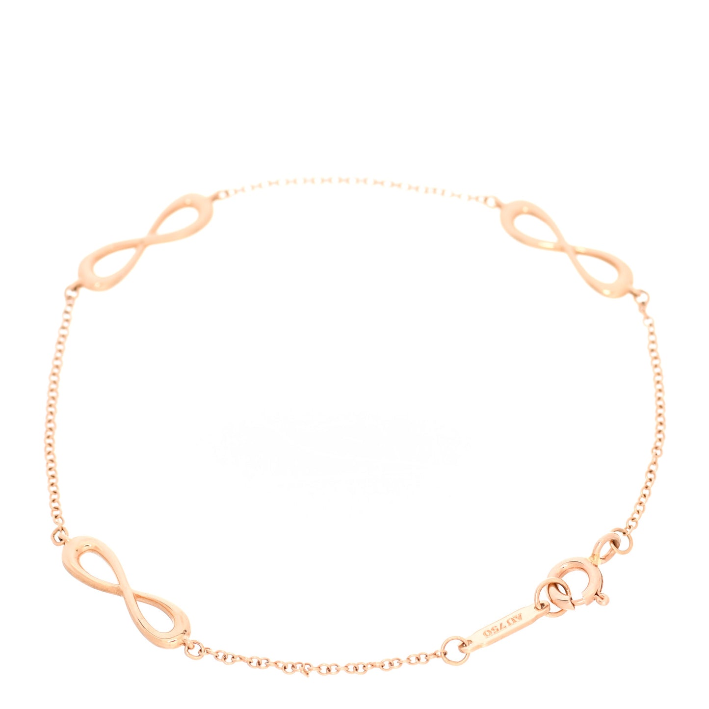 18K Rose Gold Infinity Endless Bracelet