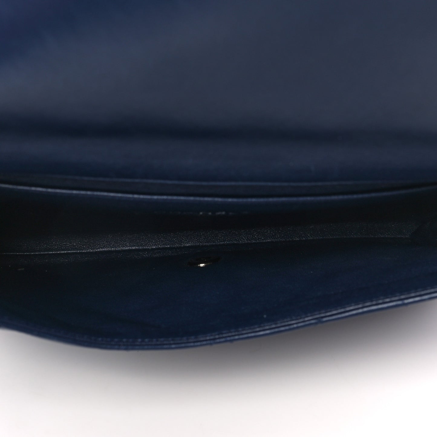 Lambskin Quilted Clutch With Chain Flap Navy